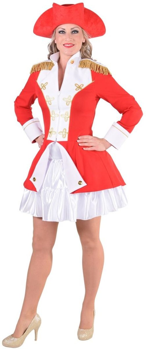 Piraat & Viking Kostuum | Rode Jas Garde Officier Vrouw | XL | Carnaval kostuum | Verkleedkleding